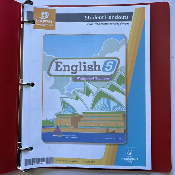 BJU Press Bob Jones English 5 Writing Grammar Student Handouts Homeschool Curric - Picture 1 of 11